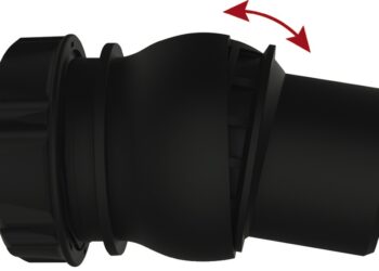 Raccord noir avec rotule pour vidage de Valentin.