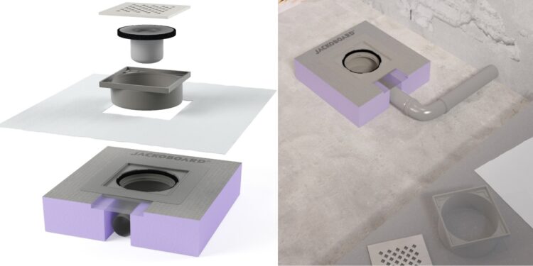 Siphon de sol Aqua Connect de Jackoboard pour douche maçonnée
