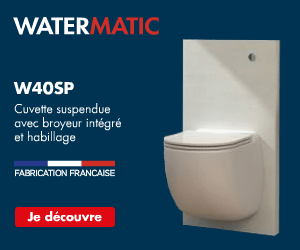 Watermatic cuvette suspendue avec broyeur integre W40SP
