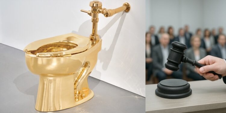 La cuvette WC en Or de Cattelan