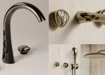 Plusieurs modèles de la robinetterie Morpho Tomorroland de RVB