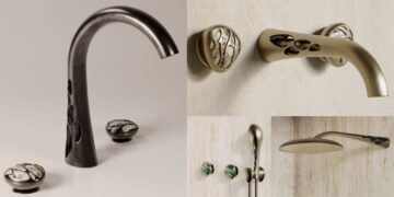 Plusieurs modèles de la robinetterie Morpho Tomorroland de RVB