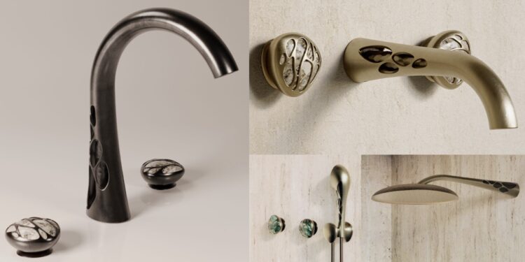 Plusieurs modèles de la robinetterie Morpho Tomorroland de RVB