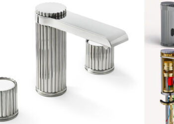 Les robinets de la collection Ennio de Stella, aux corps et manettes cannelés