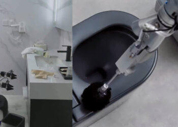 Robots nettoyeurs des salles de bains et toilettes.