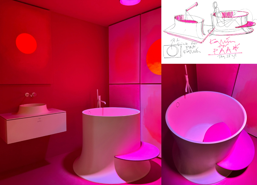 La baignoire japonisante Alba, créée par Karim Rashid pour PAA
