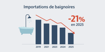 Chute des importations de baignoires en acier