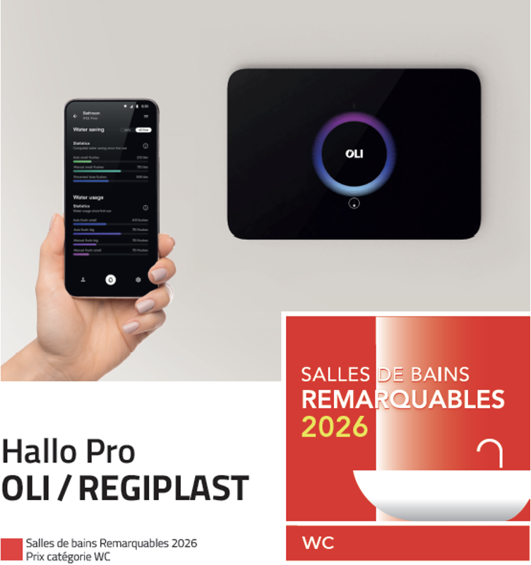 Plaque de commande WC Hallo de Oli à déclenchement automatique