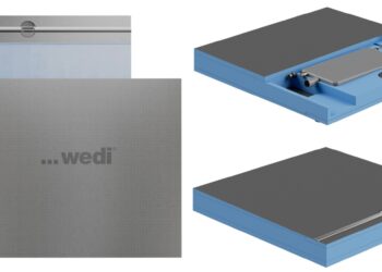 Le receveur prêt à carreler Fundo Thermo de Wedi et son récupérateur de chaleur intégré