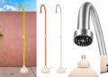 Izi de Jee-O : une douche outdoor nomade, en acier et composite de sable