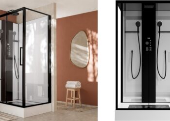 La cabine de douche à recyclage d'eau Eternity de Aurlane.