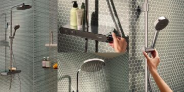 Différentes vues de la colonne de douche Activera S ShowerTablet Select vendue chez Cedeo.